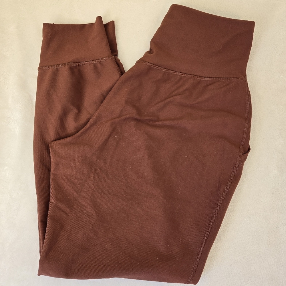High-Waist Rust Yoga Jogger Leggings